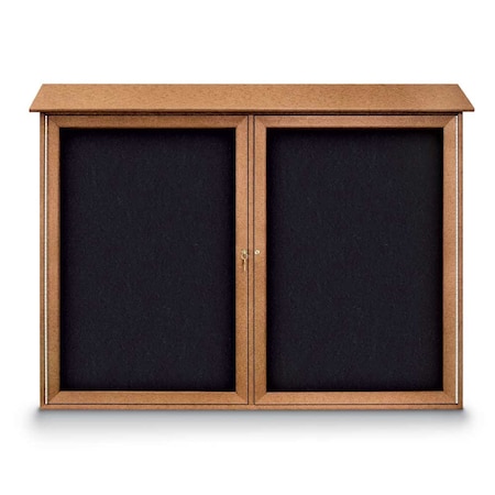 Indoor Enclosed Combo Board,48x36,Satin Frame/Grey & Cork